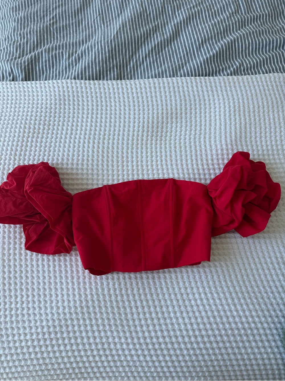 Red Off-Shoulder Top - Picture 2 of 4